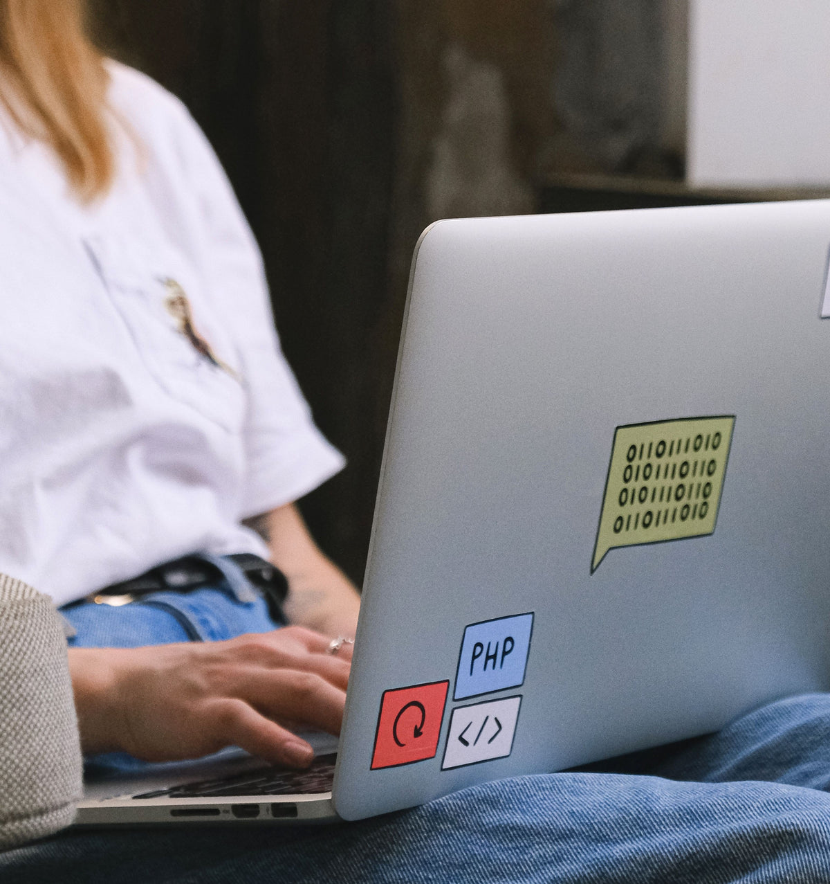 a laptop with the php logo