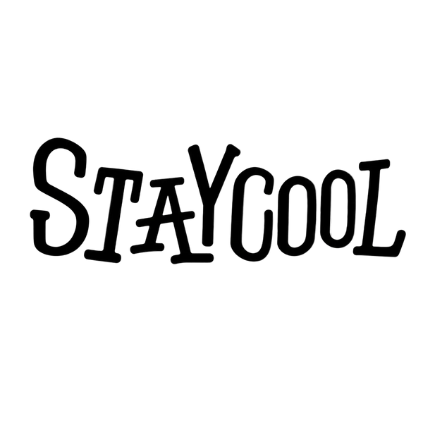 Black text 'STAYCOOL' on a transparent background
