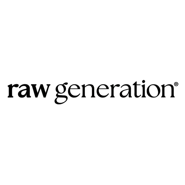 Logo of 'raw generation' on a white background