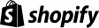 The Shopify logo and wordmark are shown in white on a solid black background.