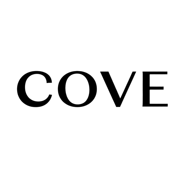 Black 'COVE' text on a white background